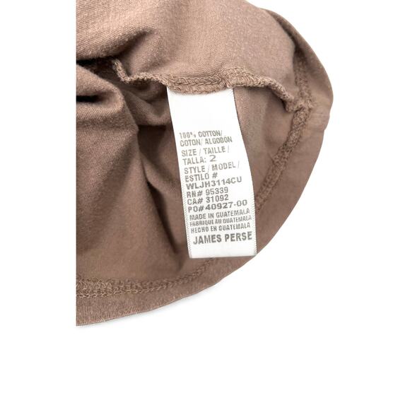 STANDARD James Perse | M | T Shirt Top women's sheer slub crew neck tee brown - Picture 4 of 6